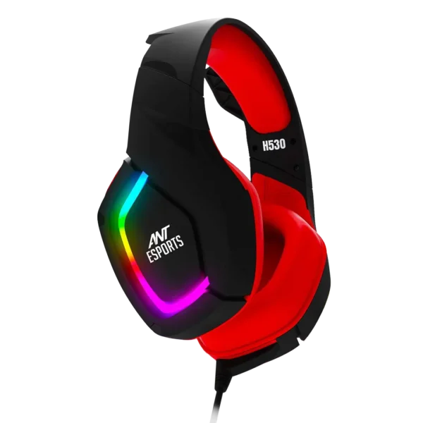 Ant Esports H530 Multi-Platform Pro RGB Gaming Over Ear Headset With Mic (Red)