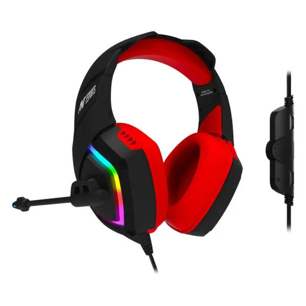 Ant Esports H530 Multi-Platform Pro RGB Gaming Over Ear Headset With Mic (Red) - Image 2