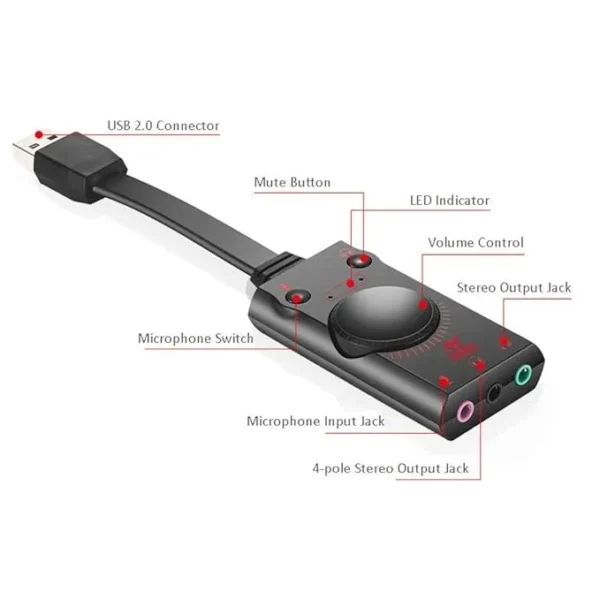 Ant Esports 7.1 USB Gaming Sound Card, 7.1 - Image 3