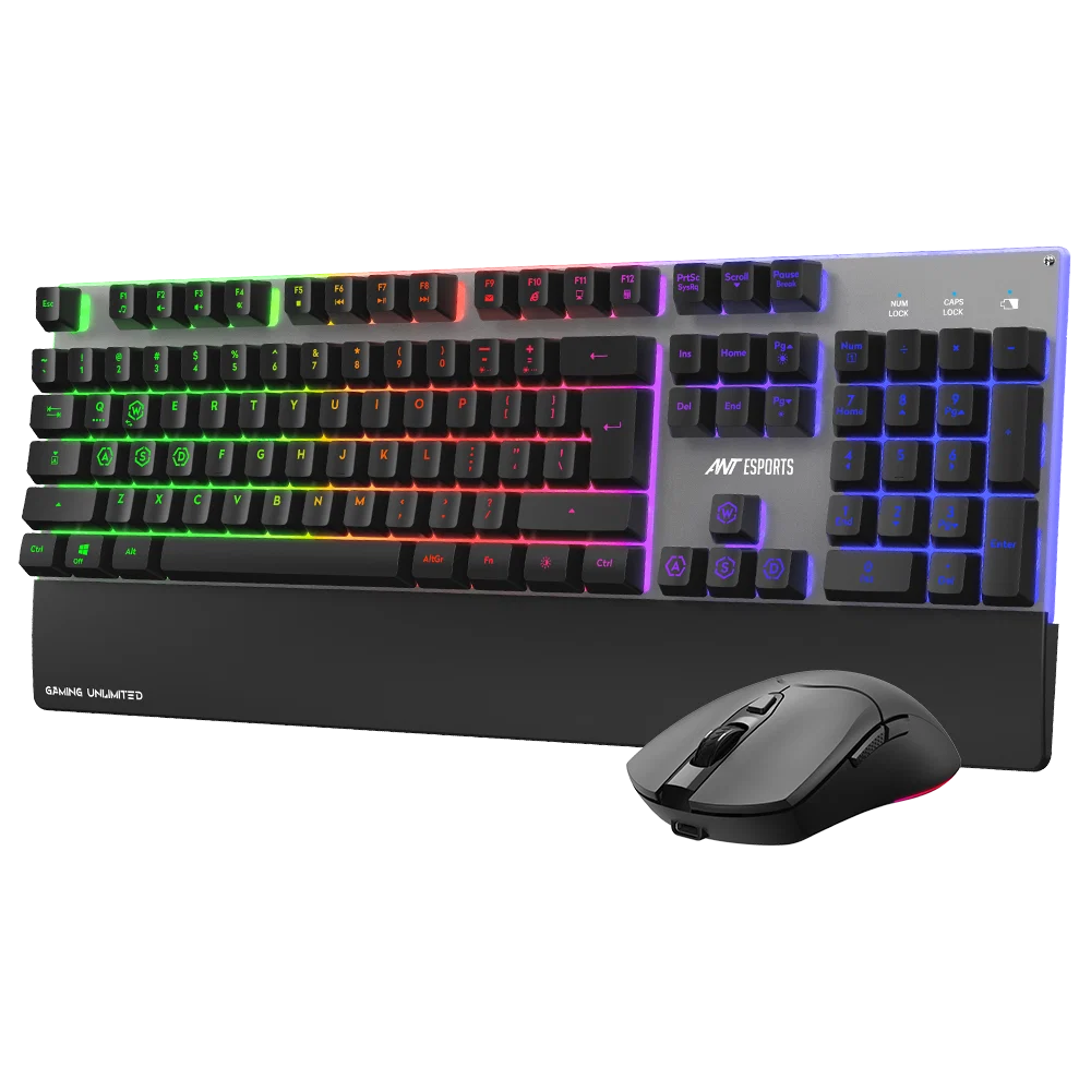 12 (2) KM550 Pro Wireless Gaming Keyboard & Mouse combo - Black - Image 1